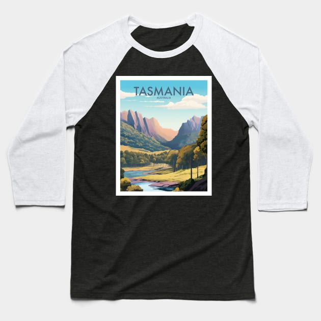 TASMANIA Baseball T-Shirt by MarkedArtPrints